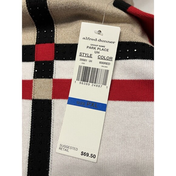 Alfred Dunner Womens Petite Colorblock Beaded Sweater Size PXL NWT - Picture 3 of 7